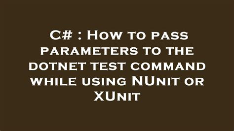 dotnet test command 